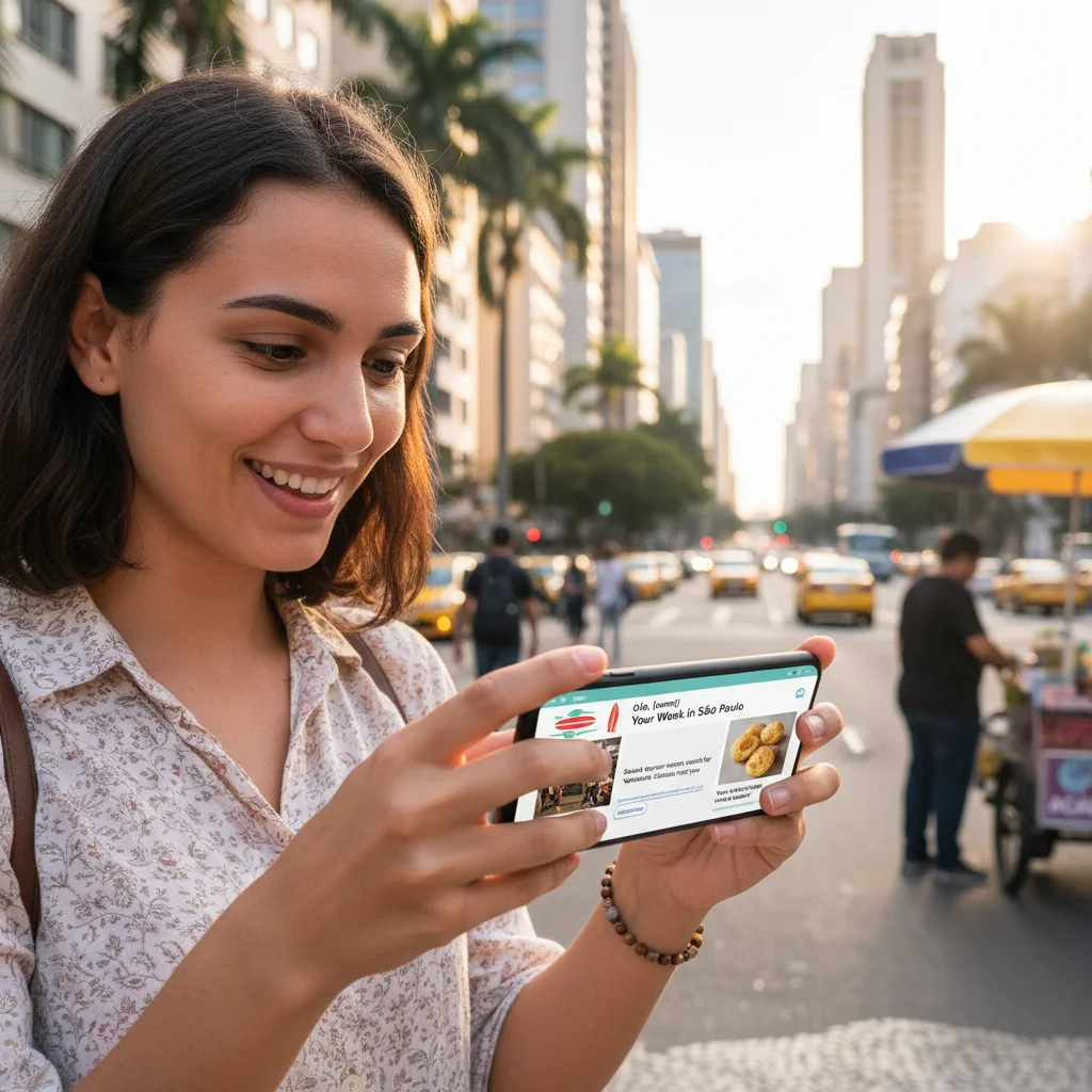 E-mail personalizado sendo lido em smartphone, com conteúdo relevante para o usuário